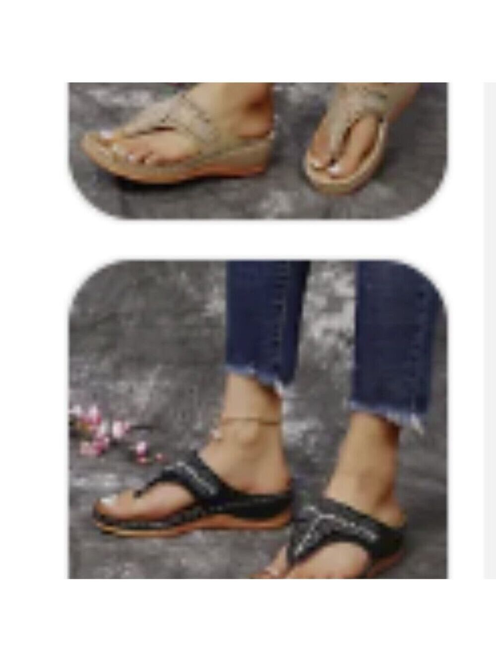 NWOT Women's Beaded Sandals choose Black or Tan both are size 9 - Picture 12 of 12